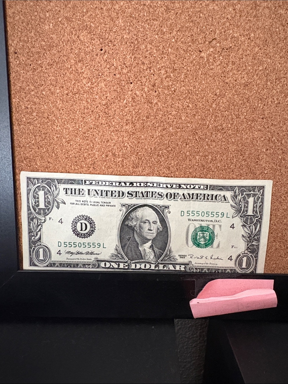 US One Dollar Bill - Fancy Serial Number RARE